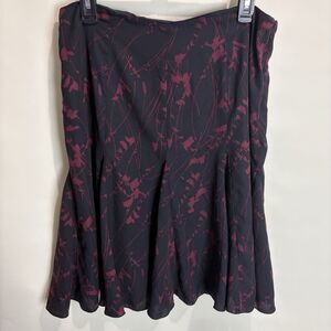 Tailor B Moss Skirt Womens 14 Black Red Floral Fit Flare Lined Y2K Whimsigoth